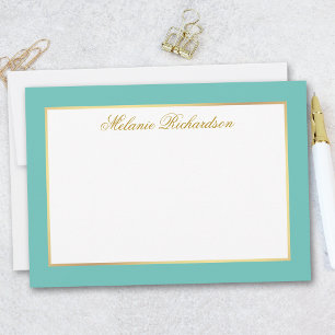 Elegant Teal Gold Frame - Choose Size - Card