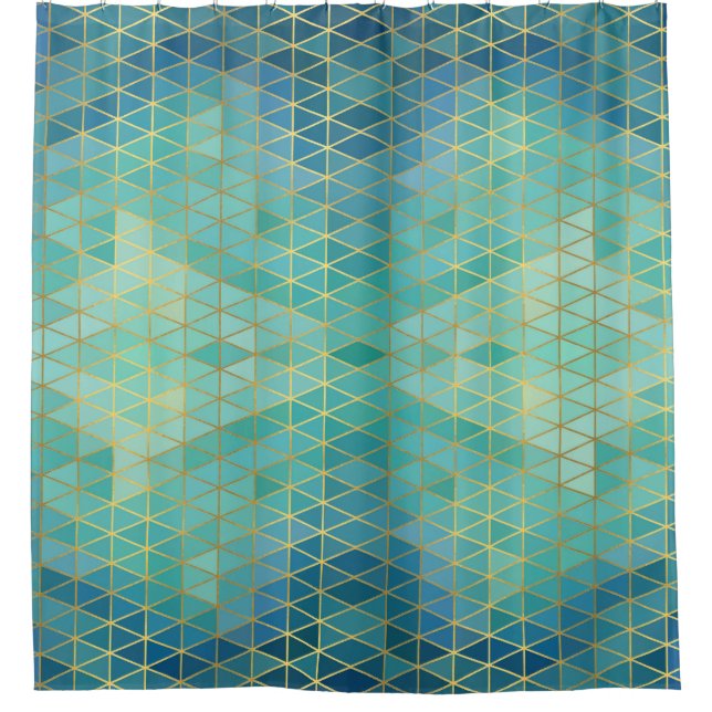 Elegant Teal Gold Turqouise Geometric (Front)