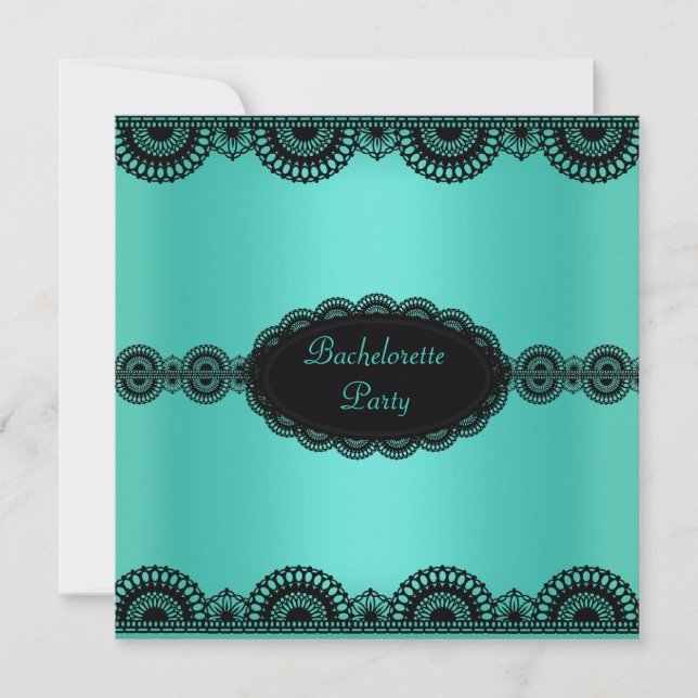 ELEGANT TEAL GREEN BACHELORETTE PARTY INVITATION (Front)