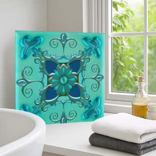 Elegant Teal Green Bathroom or Kitchen Tile