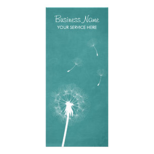 Elegant Teal Green Dandelion Rack Card