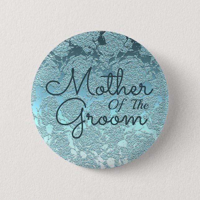 Elegant Teal Green Wedding Mother Of The Groom 2 Inch Round Button (Front)