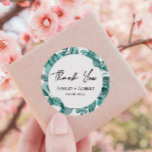 Elegant Teal Greenery Watercolor Modern Wedding Classic Round Sticker<br><div class="desc">Beautiful teal greenery makes an elegant statement for your wedding. You may personalize with your information and change the wording to suit your event.</div>