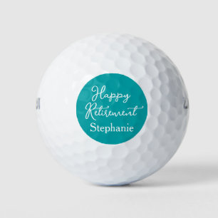 Elegant Teal Happy Retirement Party Golf Balls