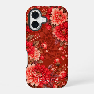 Elegant Teal Iris Flowers Custom iPhone 16 Case