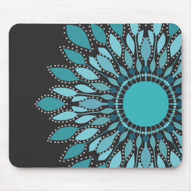 Elegant Teal Lotus Flower Stylish   Mouse Pad (Front)