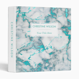 elegant teal marble stone binder