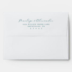 Elegant Teal Minimalist Calligraphy Envelope