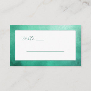 Elegant Teal Minimalist Calligraphy Place Card