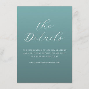 Elegant Teal Minimalist Details Enclosure Card