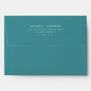Elegant Teal Minimalist Invitation Envelope