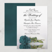 Elegant Teal or Turquoise Rose Formal Wedding