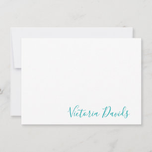 Elegant Teal Personalized Signature Script Card