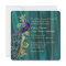 Elegant Teal Satin and Peacock Wedding Invitation