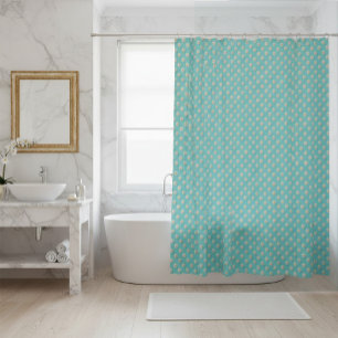 Elegant Teal Shower Curtain with Pearls