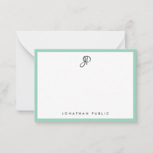 Elegant Teal Simple Template Typography Monogram