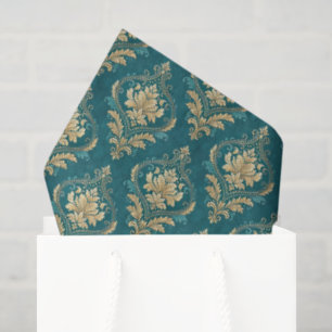 Elegant teal tiled wedding colors  tissue paper