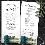 Elegant Teal Turquoise Aqua Rose Romantic Wedding Program<br><div class="desc">This beautiful wedding program features an elegant design with a single long stemmed teal, turquoise, or dark aqua coloured rose lying on its side reflecting in water. The titles are written in fancy script calligraphy, and there is space for your ceremony and wedding party details, as well as a short...</div>