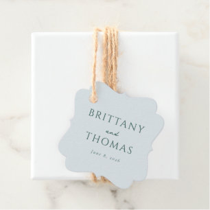 Elegant Teal Typographic Favour Tags