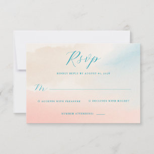 Elegant Teal Watercolor RSVP Card