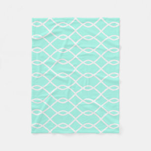 Elegant Teal Wave Pattern Fleece Blanket