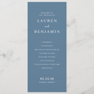 Elegant Teal Wedding Ceremony Program