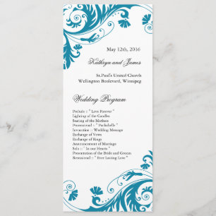 Elegant Teal Wedding Programs