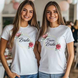 Elegant Team Bride Design for Bachelorette Party T-Shirt
