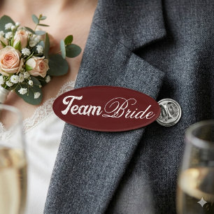 Elegant Team Bride Wedding Party Name Tag Badge