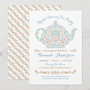 Elegant Teapot Bridal Shower Invitation