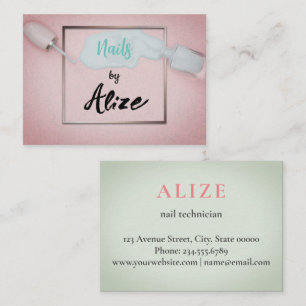 Élégant technicien carte de visite à ongles, salon