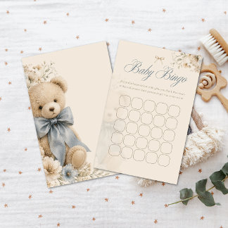 Elegant Teddy Bear Baby Bingo