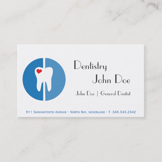 Elegant teeth logo dentist dental business card (Front)