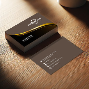 Elegant Template Business Card Social Media Icons