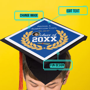 Elegant Template for Graduation Cap Topper