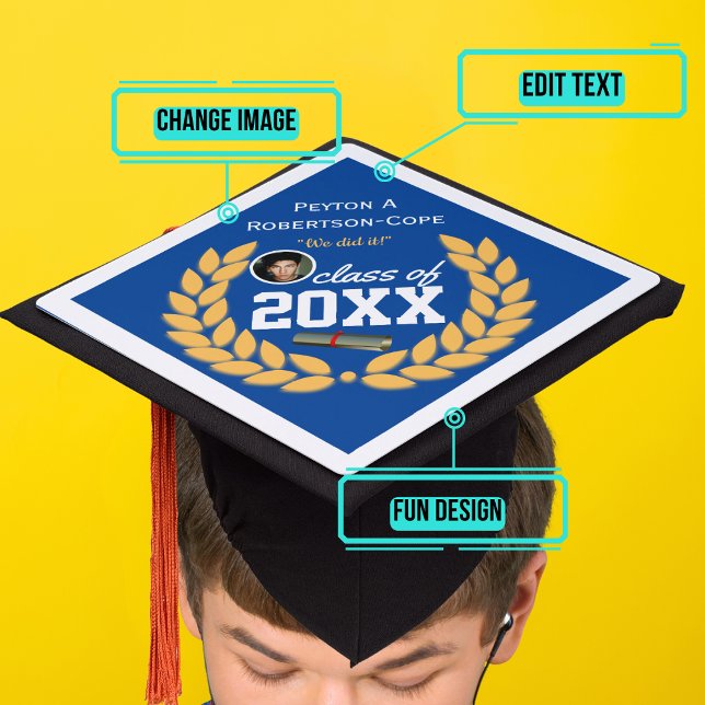 Elegant Template for  Graduation Cap Topper (Please enjoy our design and see the others in the collection.)
