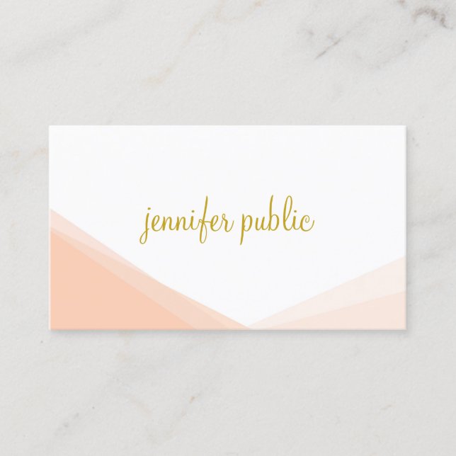 Elegant Template Handwritten Gold Name Script Business Card (Front)