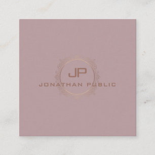 Elegant Template Modern Monogram Professional Square Business Card