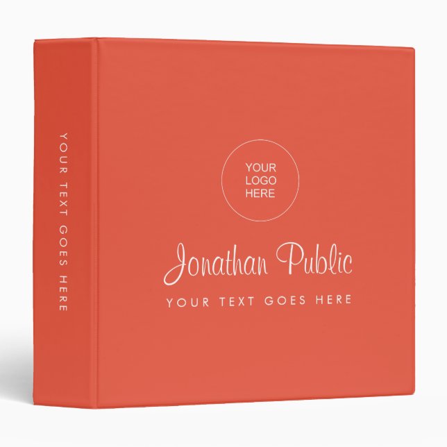 Elegant Template Modern Your Logo Here Typography Binder (Front/Spine)