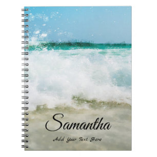Elegant Template Seaside Waves Oil Painting Notebook