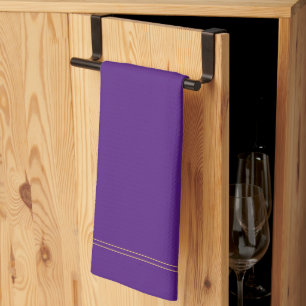 Elegant Template Solid Color Royal Purple And Gold Kitchen Towel