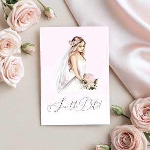 Elegant Tender Pink Bride-To-Be Bridal Shower Save The Date