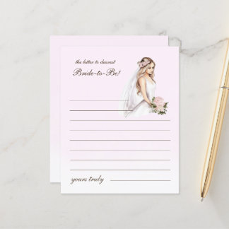 Elegant Tender Pink Letter to Bride Bridal Shower