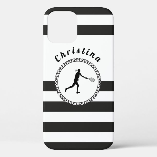 Elegant Tennis Design Sports Theme Girls Name Fun  Case-Mate iPhone Case (Back)