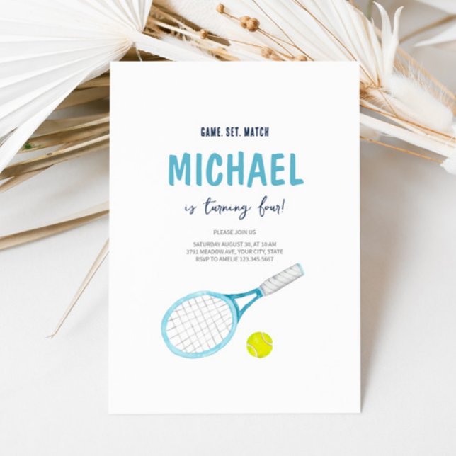 Élégant Tennis Invitation Anniversaire (Créateur téléchargé)