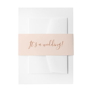 Elegant Terra  Cotta It's a Wedding Invitation Belly Band