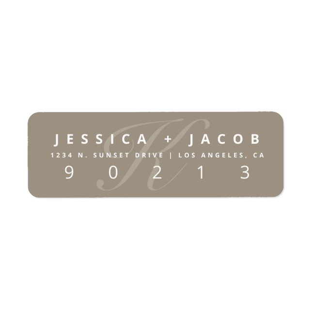 Elegant Terrace Brown & White | Return Address (Front)