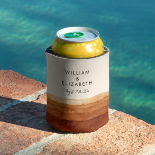 Elegant Terracotta Abstract Desert Personalized Can Cooler