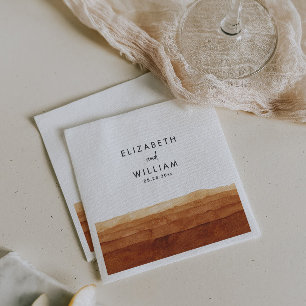 Elegant Terracotta Abstract Desert Wedding  Napkin