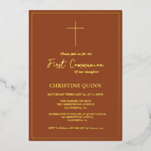 Elegant Terracotta and Gold First Holy Communion